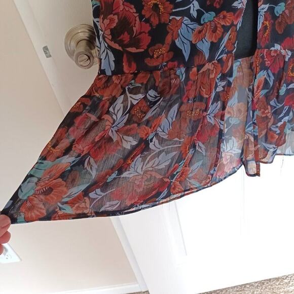 Majorelle Tina Chiffon Floral Tiered Midi Dress S - Picture 13 of 15